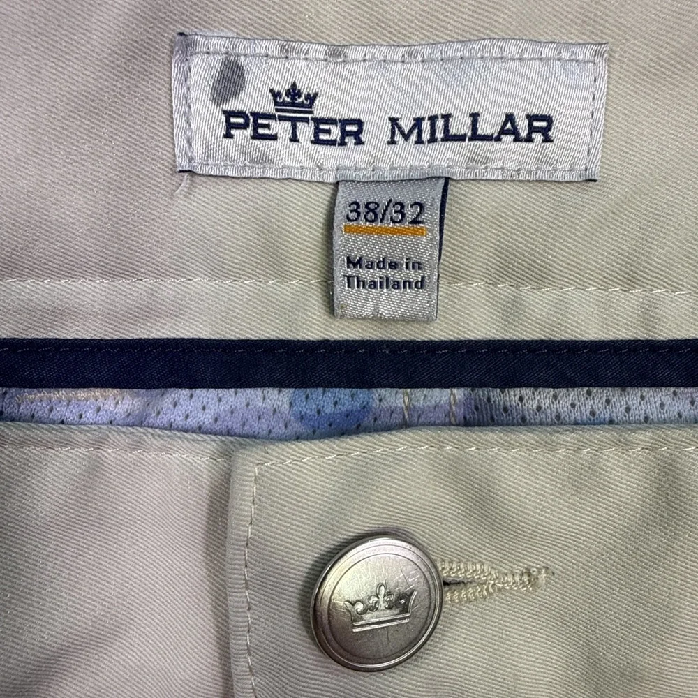 Peter Millar GOLF PANTSMENS 38 Performance Five Pocket  TAN  (38x30.5)